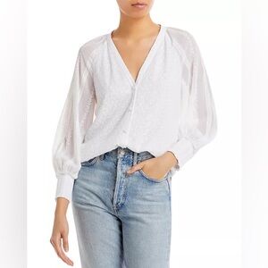 Alice + Olivia Lang Embroidered Button Down Blouse NEW